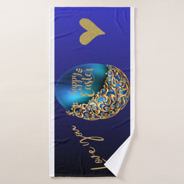 Teal Easter Mug with Love & Sparkle Design 💖✨ Bath Towel (Bath Towel)