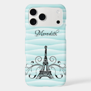 Teal Eiffel Tower Flourish Case-Mate iPhone Case