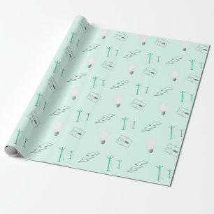Teal electric decorative pattern wrapping paper