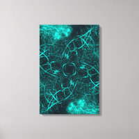 Teal Electric Energy Web Fractal Art