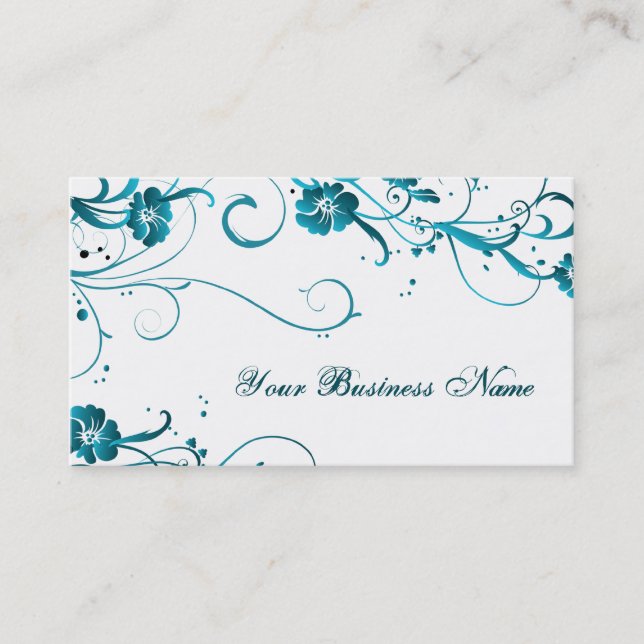 teal elegance business card (Front)