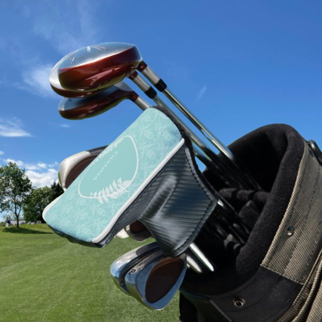 Teal Elegant Damask Golf Head Cover (Teal Elegant Damask Golf Head Cover)