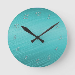 teal, elegant, stylish, modern round clock