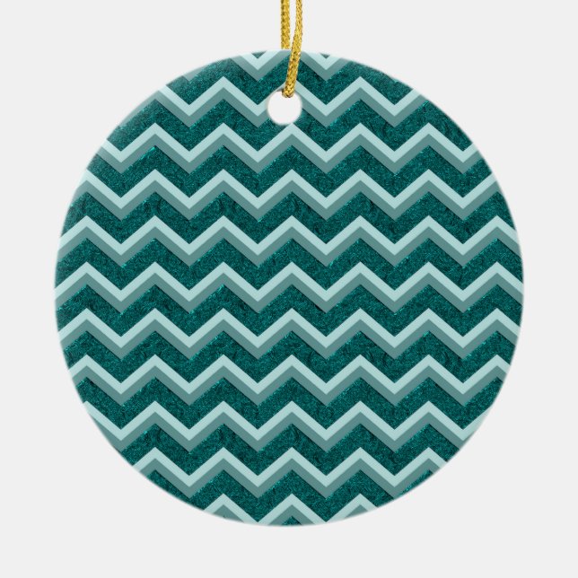 Teal Embossed Foil Ceramic Tree Decoration (Front)