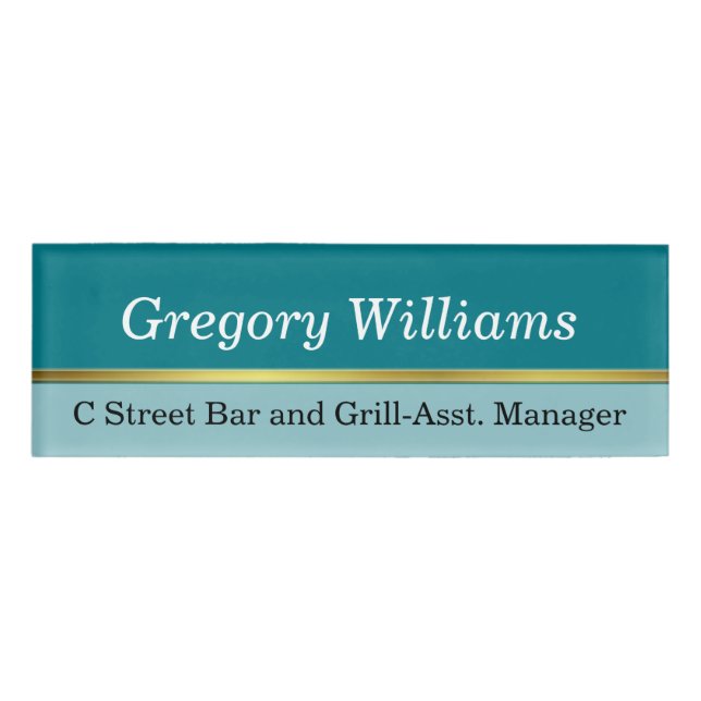 Teal Employee Name Tag (Front)