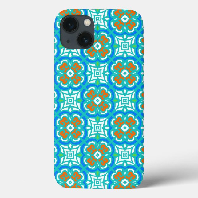 Teal Ethnic Pattern Case-Mate iPhone Case (Back)
