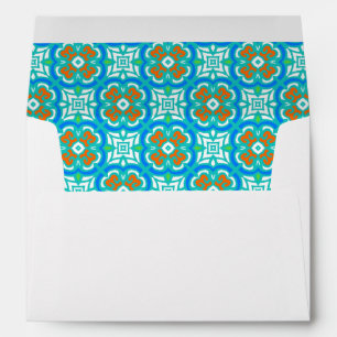 Teal Ethnic Pattern Envelopes