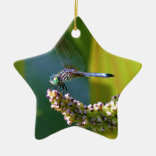 Teal eyed Dragonfly Ceramic Tree Decoration