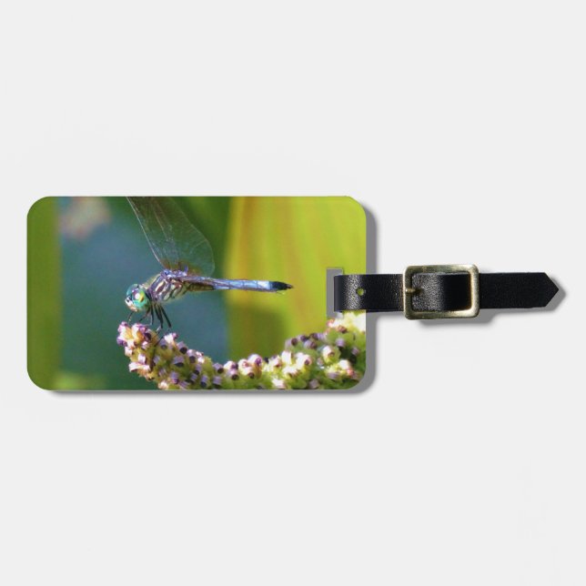 Teal eyed Dragonfly Luggage Tag (Front Horizontal)