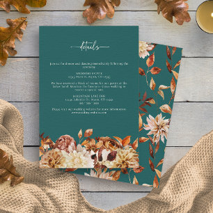 Teal Fall Details Enclosure Card