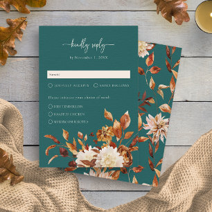 Teal Fall RSVP Card