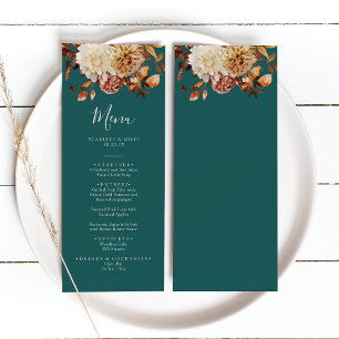Teal Fall Wedding Menu