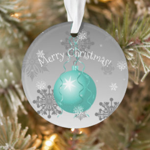 Teal Fancy Christmas Ornament