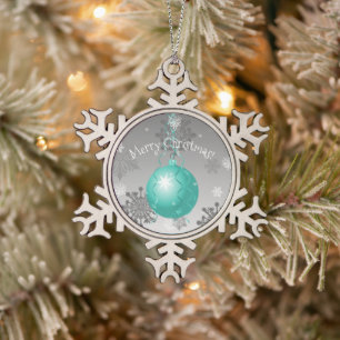 Teal Fancy Christmas Ornament