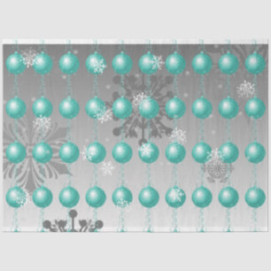 Teal Fancy Christmas Ornament Tissue Paper