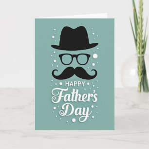 Teal Fathers Day Icon Design Card