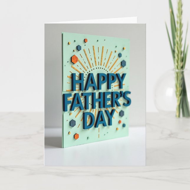 Teal Fathers Day Layers Card (Front)