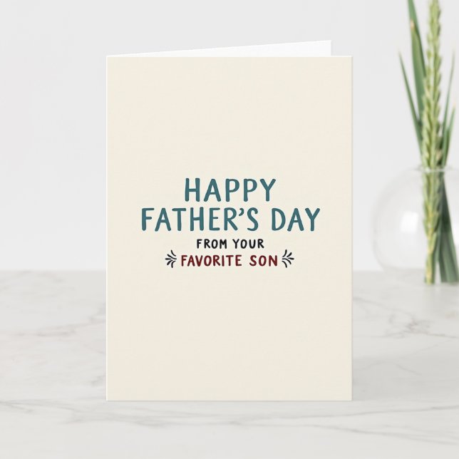 Teal Fathers Day Message Card (Front)