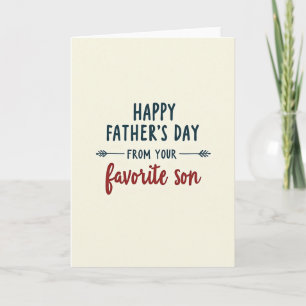Teal Fathers Day Son Card