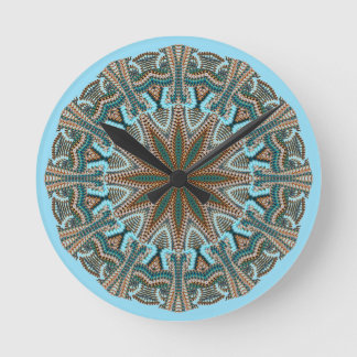 Teal Faux-knit Design Round Clock