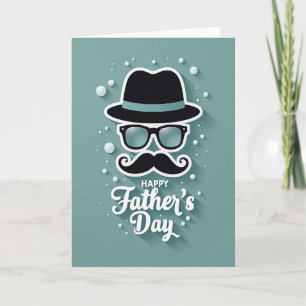 Teal Fedora Fathers Day Card