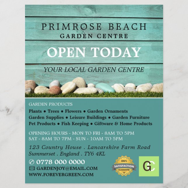 Teal Fence, Garden Centre, Horticulturist Flyer (Front)