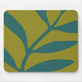Teal Fern on Slate Mouse Mat