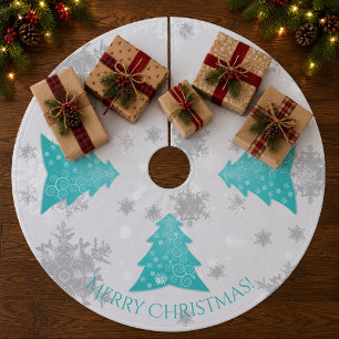 Teal Festive Christmas Tree Skirt