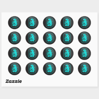 Teal Fingerprint Classic Round Sticker