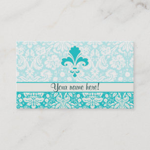 Teal Fleur de lis Business Card