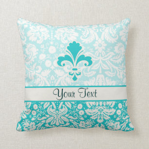 Teal Fleur de lis Cushion