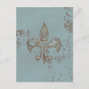 Teal Fleur De lis Postcard