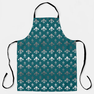 Teal Fleur-di-li Apron