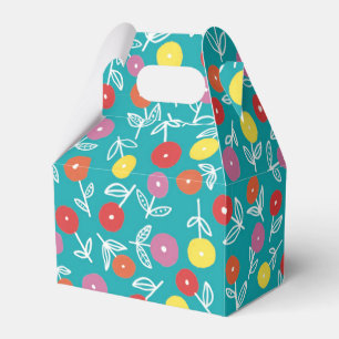 Teal Floral Ditsy Wedding Favour Box
