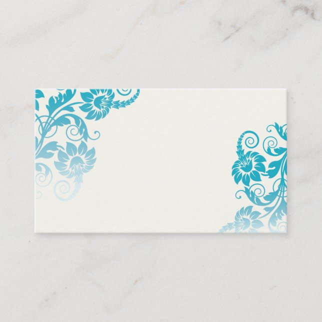 Teal Floral Escort Cards (Front)
