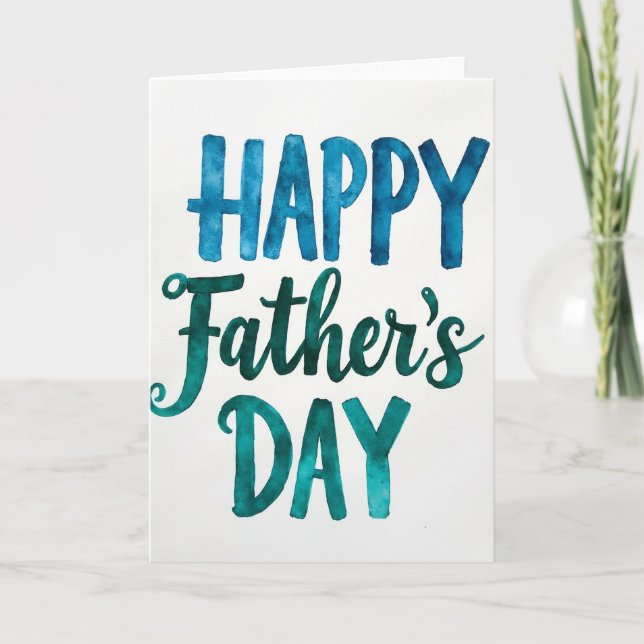Teal Floral Fathers Day Card (Front)