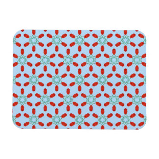  teal floral motifs geometrical pattern design  magnet