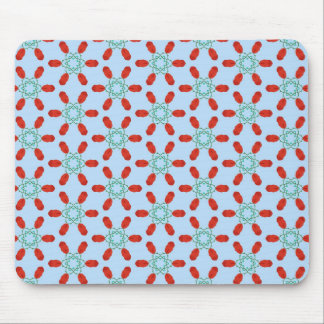  teal floral motifs geometrical pattern design  mouse mat