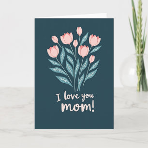 Teal Floral Pattern Card