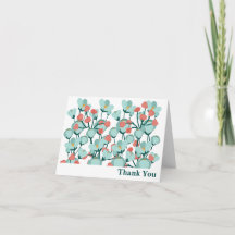 Teal Floral Personalised Stationery Thank You Card