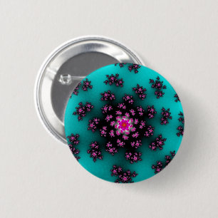 Teal Floral Sprinkles 6 Cm Round Badge
