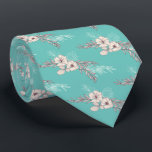 Teal Floral Wedding  Neck Tie<br><div class="desc">Design of the tie is simple floral on teal background.  Surprise your friend or relative who is going to be groom.</div>