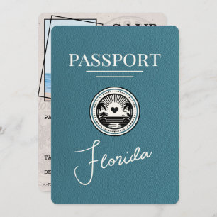 Teal Florida Passport Save The Date
