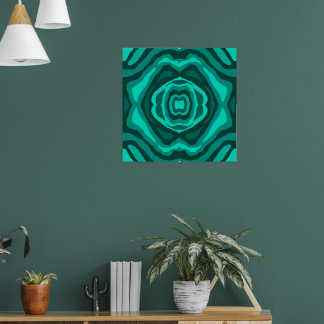 Teal Flower Poster