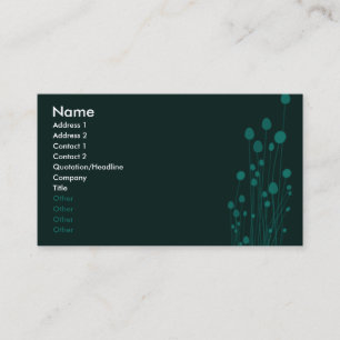 Teal Flowers Business Card
