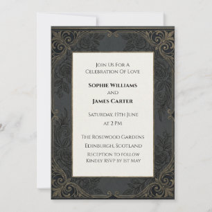 Teal Folk Celtic Wedding Invitation
