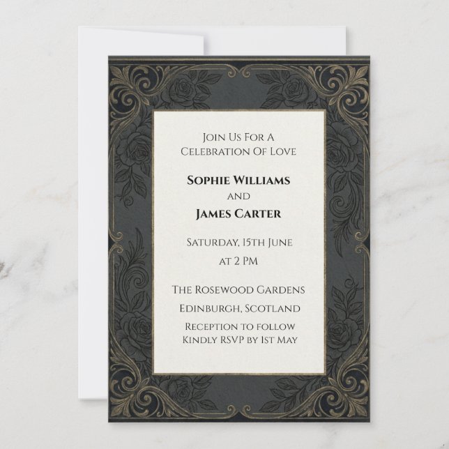 Teal Folk Celtic Wedding Invitation (Front)