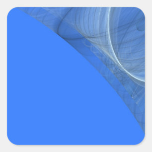 Teal Fractal Background Square Sticker