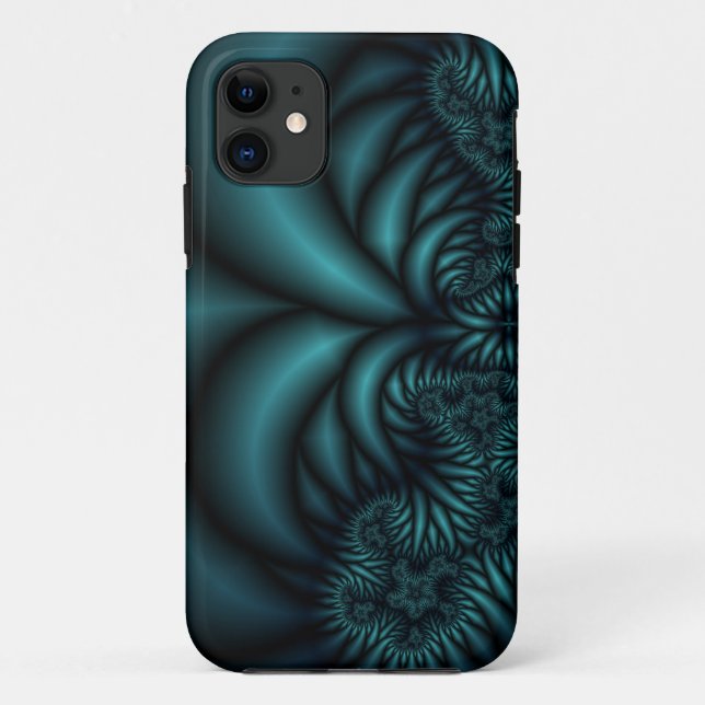 Teal Fractal iphone case (Back)