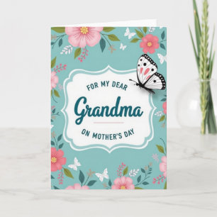 Teal Frame Grandma Mothers Day Card